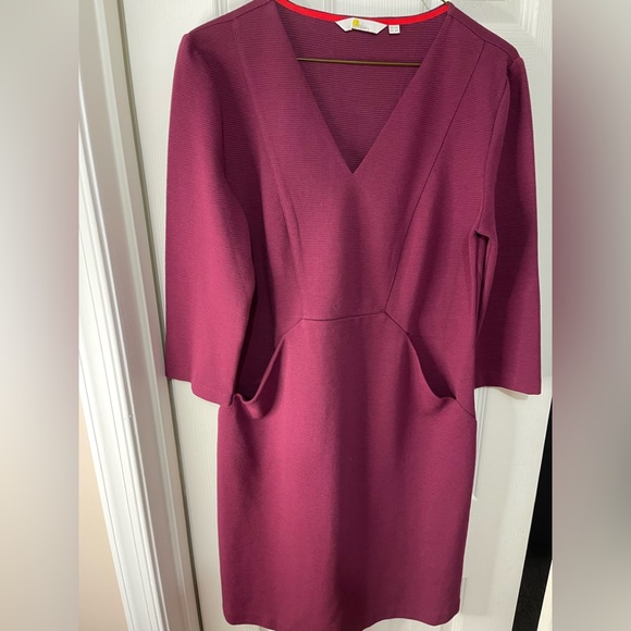 Boden Brontë Ottoman Burgundy Dress size 8 petite - Picture 2 of 5